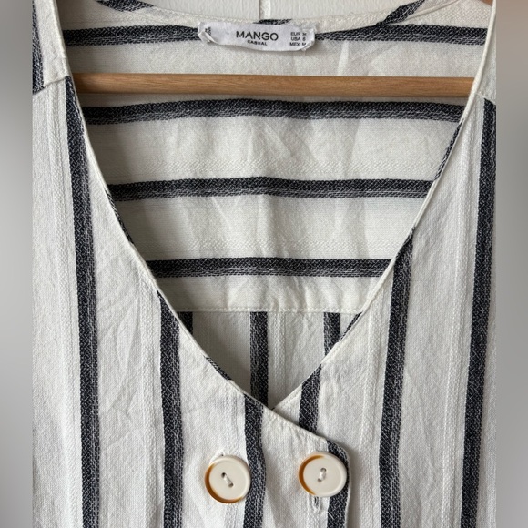 Mango Cotton Striped Midi Dress | Size Medium - Picture 4 of 5